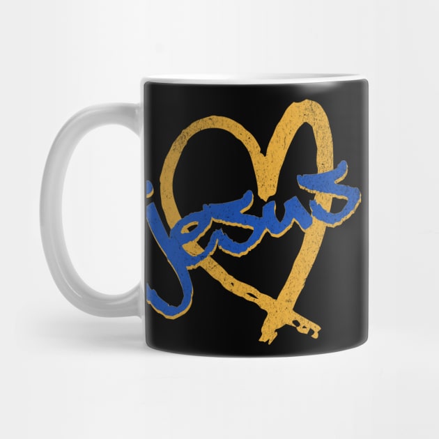 I Love Jesus Vintage 80's & 90's Blue and Gold by Family journey with God